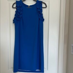Vince Camuto Royal Blue Ruffle Midi Dress